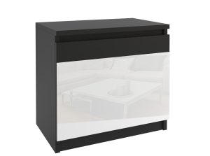 Noční stolek Belini černý / bílý Výrobce BM SN1/0/B/B/W/0