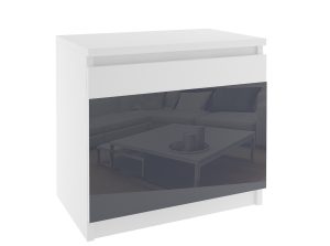 Noční stolek Belini bílý / šedý Výrobce BM SN1/0/W/W/S/0
