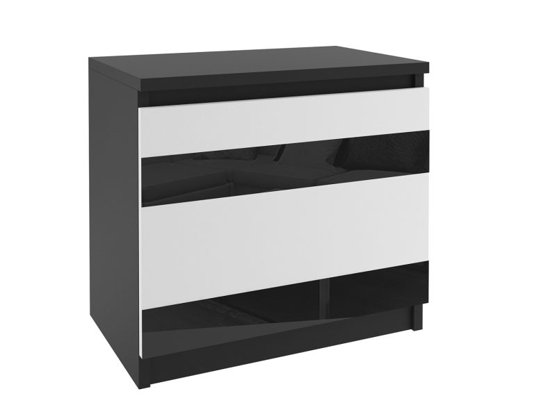 Noční stolek Belini černý / bílý Výrobce MH SN1/0/B/W/B/0