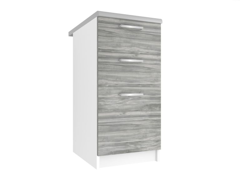 Kuchyňská skříňka Belini spodní se zásuvkami 40 cm šedý antracit Glamour Wood s pracovní deskou Výrobce TOR SDSZ40/0/WT/GW/0/E
