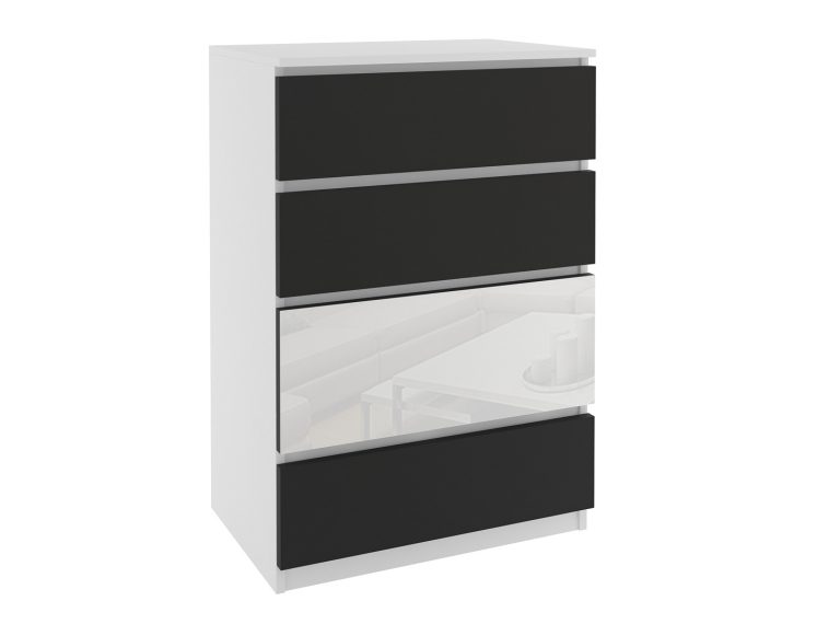 Komoda 77 Belini bílý / černý Výrobce SI KOM1/1/W/B/W/0