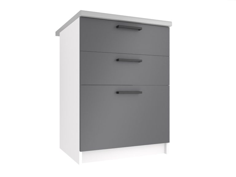 Kuchyňská skříňka Belini spodní se zásuvkami 60 cm šedý mat bez pracovní desky Výrobce TOR SDSZ60/1/WT/SR/BB/B1
