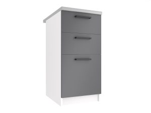 Kuchyňská skříňka Belini spodní se zásuvkami 40 cm šedý mat bez pracovní desky Výrobce TOR SDSZ40/0/WT/SR/BB/B1