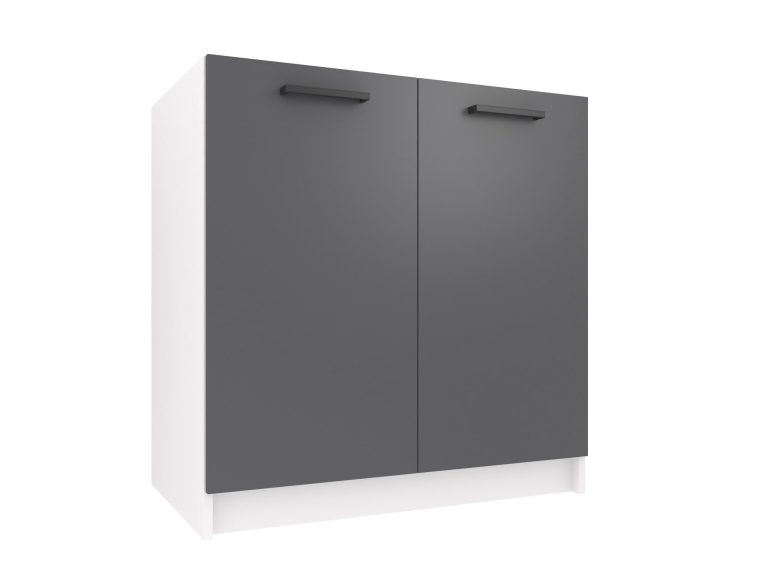 Kuchyňská skříňka Belini dřezová 80 cm šedý mat bez pracovní desky Výrobce TOR SDZ80/0/WT/SR/0/B1
