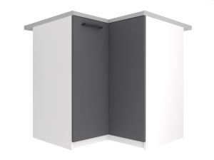 Kuchyňská skříňka Belini spodní rohová 90 cm šedý mat bez pracovní desky Výrobce TOR SNP90/2/WT/SR/BB/B1

