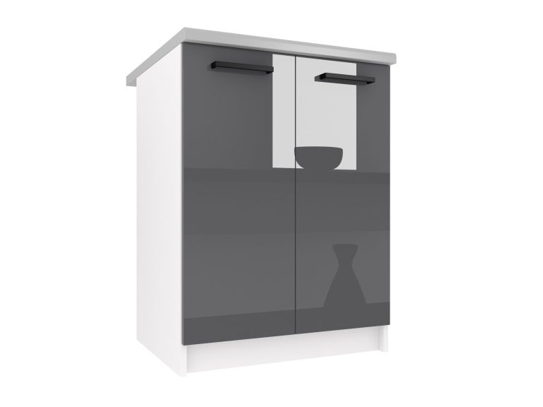 Kuchyňská skříňka Belini spodní 60 cm šedý lesk s pracovní deskou Výrobce INF SD2-60/0/WT/S/0/B1
