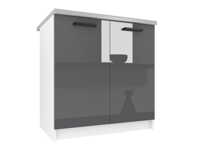 Kuchyňská skříňka Belini spodní 80 cm šedý lesk s pracovní deskou Výrobce INF SD80/0/WT/S/0/B1
