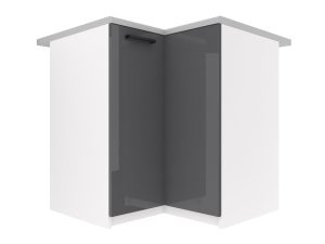 Kuchyňská skříňka Belini spodní rohová 90 cm šedý lesk bez pracovní desky Výrobce INF SNP90/1/WT/S/BB/B1