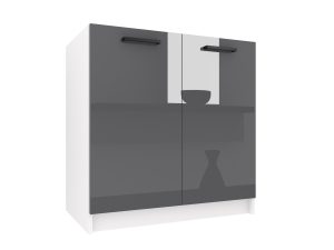 Kuchyňská skříňka Belini dřezová 80 cm šedý lesk bez pracovní desky Výrobce INF SDZ80/0/WT/S/0/B1
