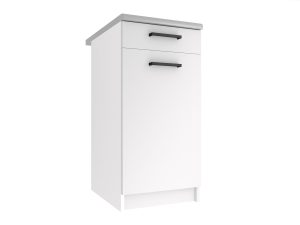 Kuchyňská skříňka Belini spodní se zásuvkami 40 cm bílý mat bez pracovní desky Výrobce TOR SDSZ1-40/1/WT/WT/BB/B1