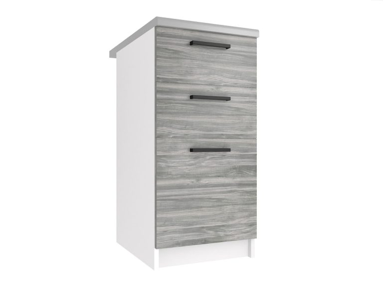 Kuchyňská skříňka Belini spodní se zásuvkami 40 cm šedý antracit Glamour Wood s pracovní deskou Výrobce TOR SDSZ40/0/WT/GW/0/B1
