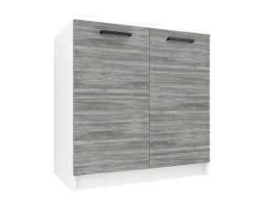 Kuchyňská skříňka Belini dřezová 80 cm šedý antracit Glamour Wood bez pracovní desky Výrobce TOR SDZ80/0/WT/GW/0/B1
