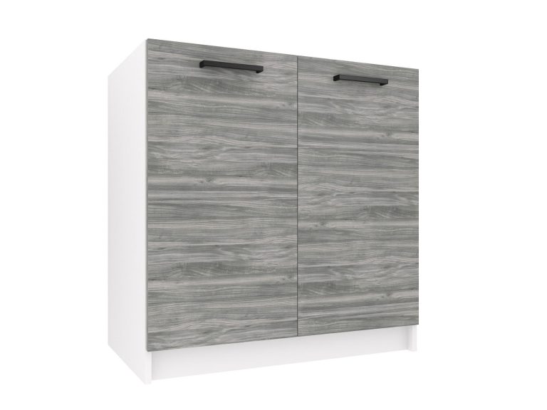 Kuchyňská skříňka Belini dřezová 80 cm šedý antracit Glamour Wood bez pracovní desky Výrobce TOR SDZ80/0/WT/GW/0/B1

