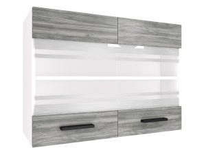 Kuchyňská skříňka Belini horní 80 cm šedý antracit Glamour Wood Výrobce TOR SGW80/3/WT/GW1/0/B1