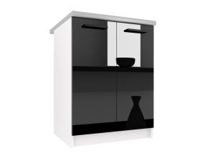 Kuchyňská skříňka Belini spodní 60 cm černý lesk
s pracovní deskou Výrobce INF SD2-60/0/WT/B/0/B1