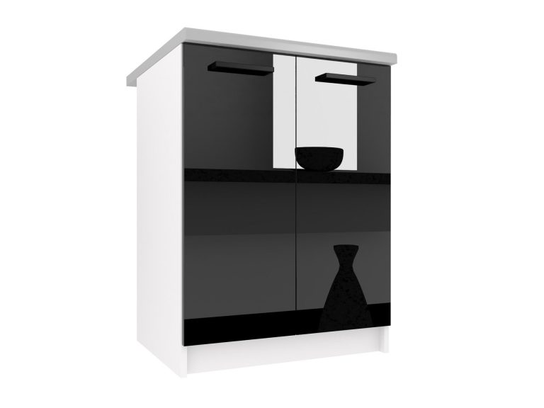 Kuchyňská skříňka Belini spodní 60 cm černý lesk
s pracovní deskou Výrobce INF SD2-60/0/WT/B/0/B1