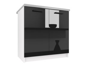 Kuchyňská skříňka Belini spodní 80 cm černý lesk
s pracovní deskou Výrobce INF SD80/0/WT/B/0/B1
