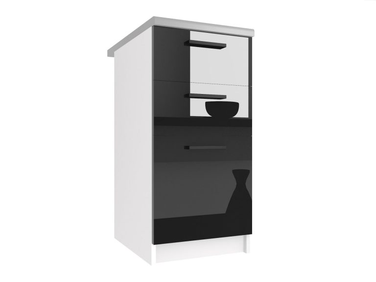 Kuchyňská skříňka Belini spodní se zásuvkami 40 cm černý lesk s pracovní deskou Výrobce INF SDSZ40/1/WT/B/0/B1

