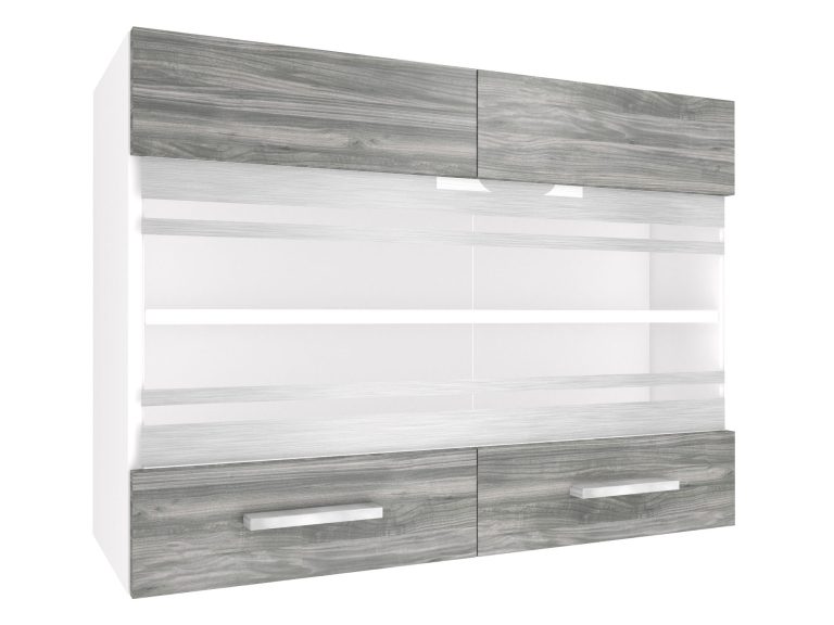 Kuchyňská skříňka Belini horní 80 cm šedý antracit Glamour Wood Výrobce TOR SGW80/2/WT/GW1/0/E

