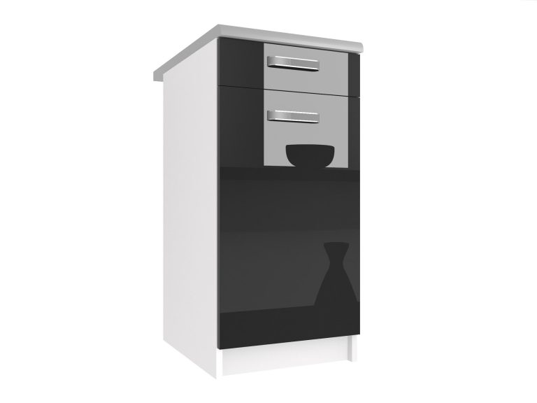 Kuchyňská skříňka Belini spodní se zásuvkami 40 cm černý lesk bez pracovní desky Výrobce INF SDSZ1-40/1/WT/B/BB/F
