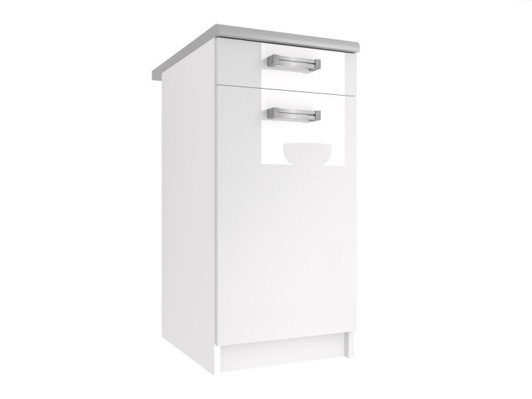 Kuchyňská skříňka Belini spodní se zásuvkami 40 cm bílý lesk bez pracovní desky Výrobce INF SDSZ1-40/1/WT/W/BB/D
