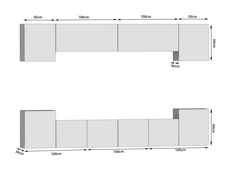 Obývací stěna 300 cm TV/RTV bílá lesk Výprodej CHICAGO 4/5/W/W/0/0