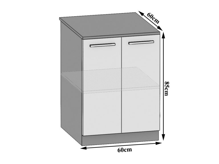 Kuchyňská skříňka Belini spodní 60 cm bílý lesk s pracovní deskou Výrobce INF SD2-60/0/WT/W/0/F
