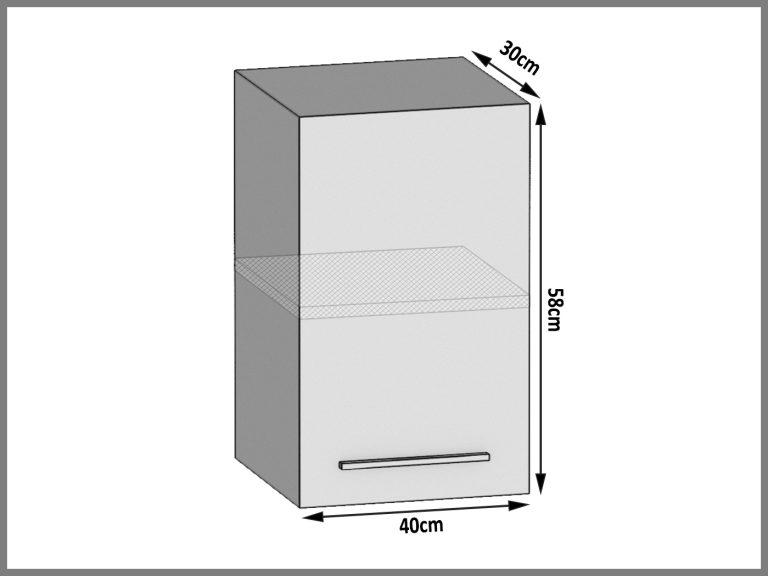 Kuchyňská skříňka Belini horní 40 cm černý lesk Výrobce INF SG40/1/WT/B/0/F