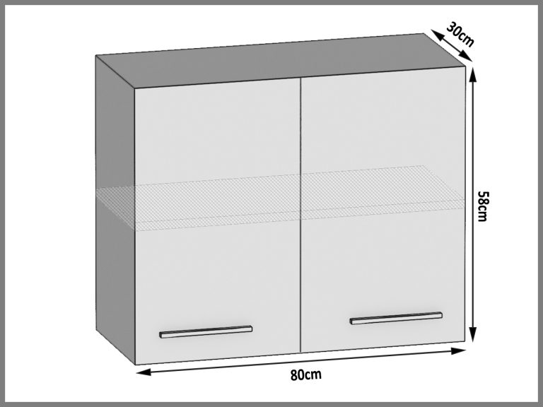 Kuchyňská skříňka Belini horní 80 cm šedý lesk Výrobce INF SG80/2/WT/S/0/B1
