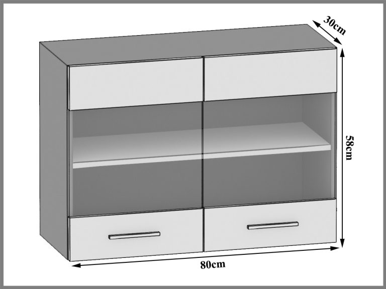 Kuchyňská skříňka Belini horní 80 cm bílý lesk Výrobce INF SGW80/3/WT/W/0/B1
