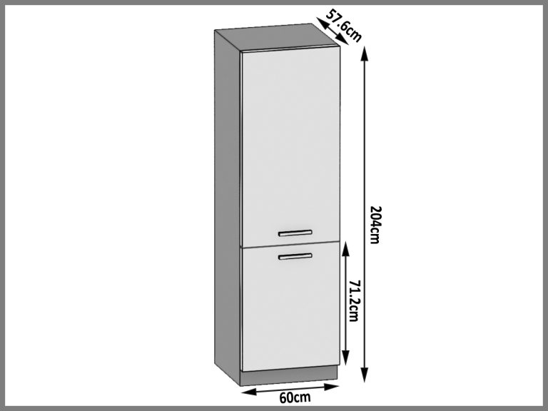 Vysoká kuchyňská skříňka Belini na vestavnou lednici 60 cm bílý lesk Výrobce INF SSL60/1/WT/W/0/B1

