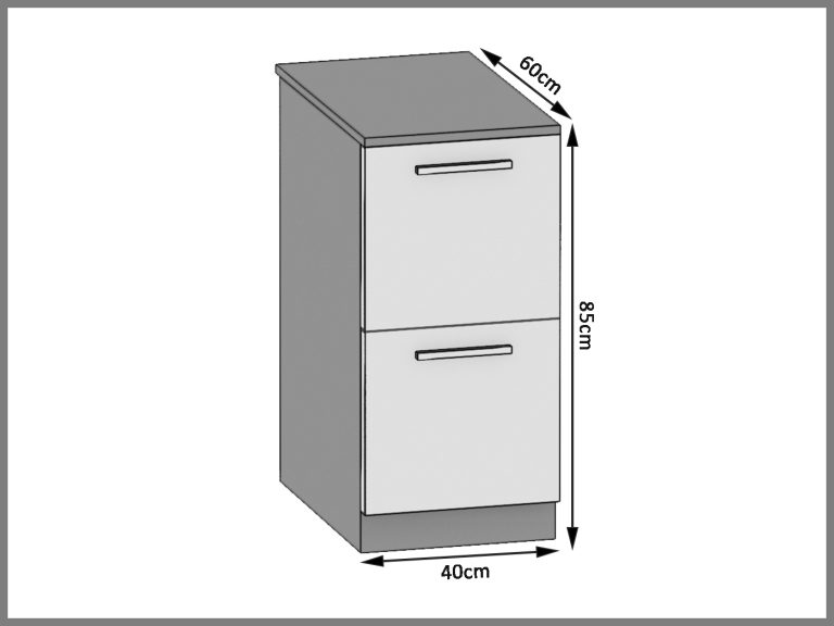 Kuchyňská skříňka Belini spodní 40 cm šedý s pracovní deskou Výrobce TOR SD2 40/0/WT/SR/0/B1
