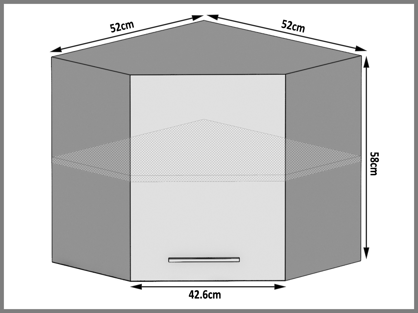 Kuchyňská skříňka Belini horní rohová 60 cm šedý mat Výrobce TOR SGN60/1/WT/SR/0/B1