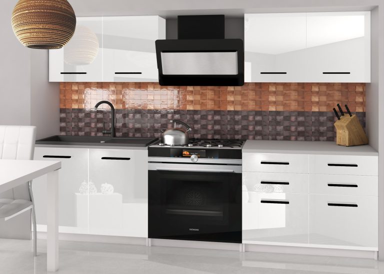 Kuchyňská linka Belini 160 cm bílý lesk s pracovní deskou Kompakto2 Výrobce INF KOMPAKTO2/2/WT/W/0/B1