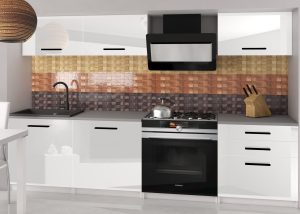 Kuchyňská linka Belini 180 cm bílý lesk s pracovní deskou Laurentino Výrobce