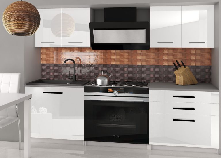 Kuchyňská linka Belini 120 cm bílý lesk s pracovní deskou Tiesto2 Výrobce INF TIESTO2/3/WT/W/0/B1