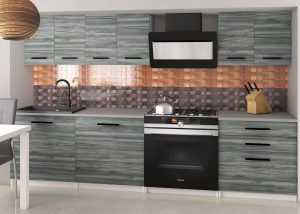 Kuchyňská linka Belini 180 cm šedý antracit Glamour Wood bez pracovní desky Sonik2 Výrobce