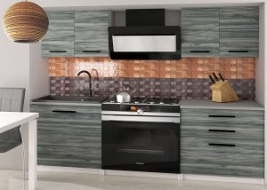 Kuchyňská linka Belini 120 cm šedý antracit Glamour Wood s pracovní deskou Tiesto2 Výrobce