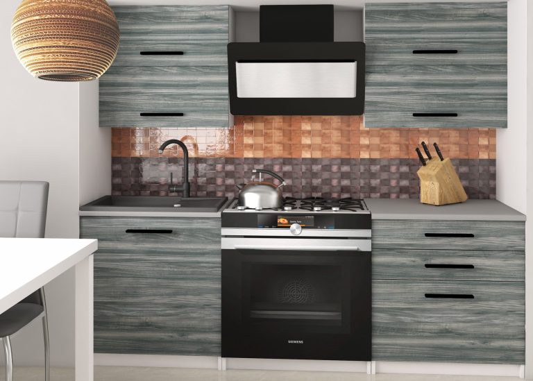 Kuchyňská linka Belini 120 cm šedý antracit Glamour Wood s pracovní deskou Eleganta2 Výrobce TOR ELEGANTA2/2/WT/GW1/0/B1