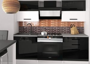Kuchyňská linka Belini 120 cm černý lesk / bílý mat s pracovní deskou Eleganta2 Výrobce