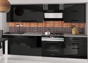 Kuchyňská linka Belini 180 cm bílý lesk / černý lesk s pracovní deskou Primera2 Výrobce