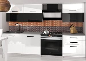 Kuchyňská linka Belini 180 cm bílý lesk / černý lesk
s pracovní deskou Primera2 Výrobce