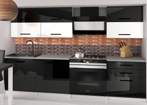 Kuchyňská linka Belini 180 cm černý lesk / bílý lesk
s pracovní deskou Primera2 Výrobce