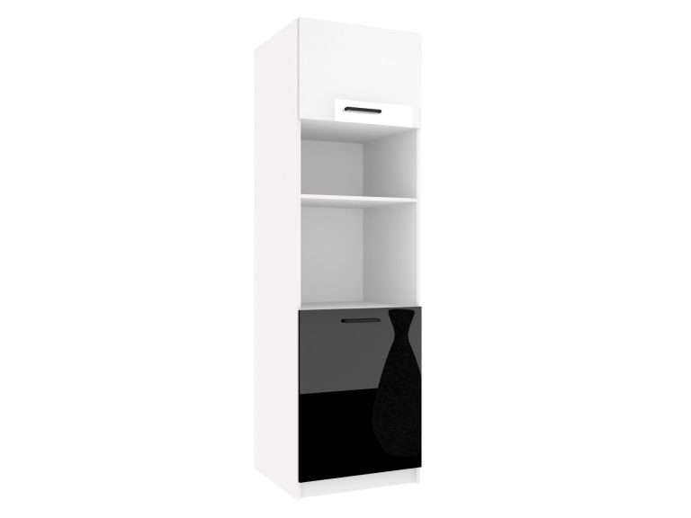 Vysoká kuchyňská skříňka Belini pro vestavnou troubu 60 cm bílý lesk / černý lesk Výrobce INF SSP60/1/WT/WB/0/B1

