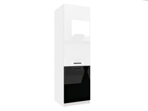 Vysoká kuchyňská skříňka Belini na vestavnou lednici 60 cm bílý lesk / černý lesk Výrobce INF SSL60/1/WT/WB/0/B1
