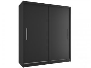 Šatní skříň 158 cm Belini černý mat s posuvnými dveřmi Výrobce SI SZP3/1/B/B/0/AL