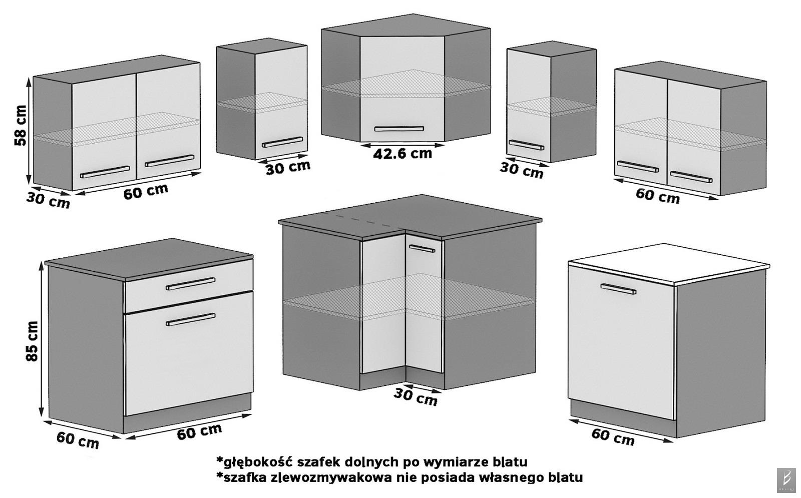 Kuchyňská linka Belini 300 cm bílý mat s pracovní deskou Armin3 Výrobce TOR ARMIN3/1/WT/WT/0/U