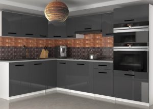 Kuchyňská linka Belini 420 cm šedý lesk s pracovní deskou Uniqagrande Výrobce