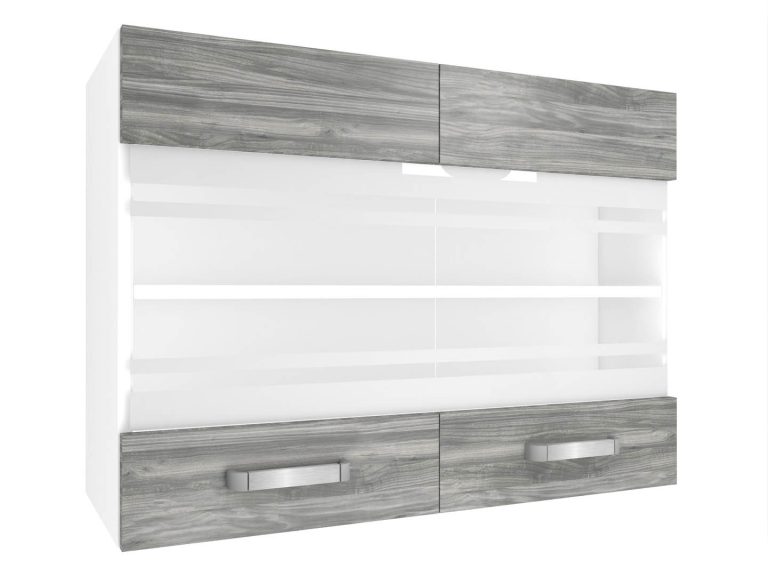 Kuchyňská skříňka Belini horní 80 cm šedý antracit Glamour Wood Výrobce TOR SGW80/2/WT/GW1/0/U
