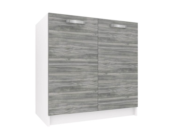 Kuchyňská skříňka Belini dřezová 80 cm šedý antracit Glamour Wood bez pracovní desky Výrobce TOR SDZ80/0/WT/GW/0/U
